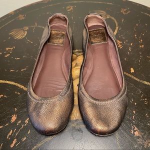 Tory Burch Bronze Brown Eddie - Metallic Flats